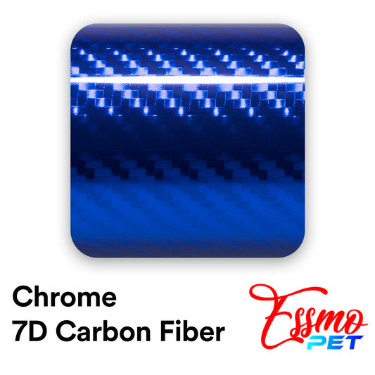 PET Chrome 7D Carbon Fiber Blue Vinyl Wrap