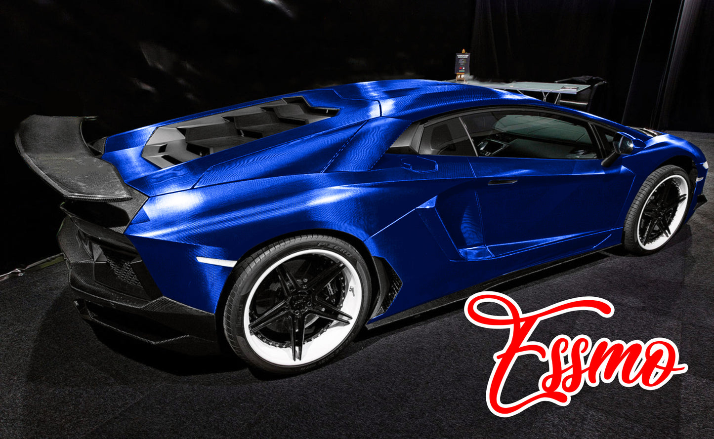 PET Chrome 7D Carbon Fiber Blue Vinyl Wrap