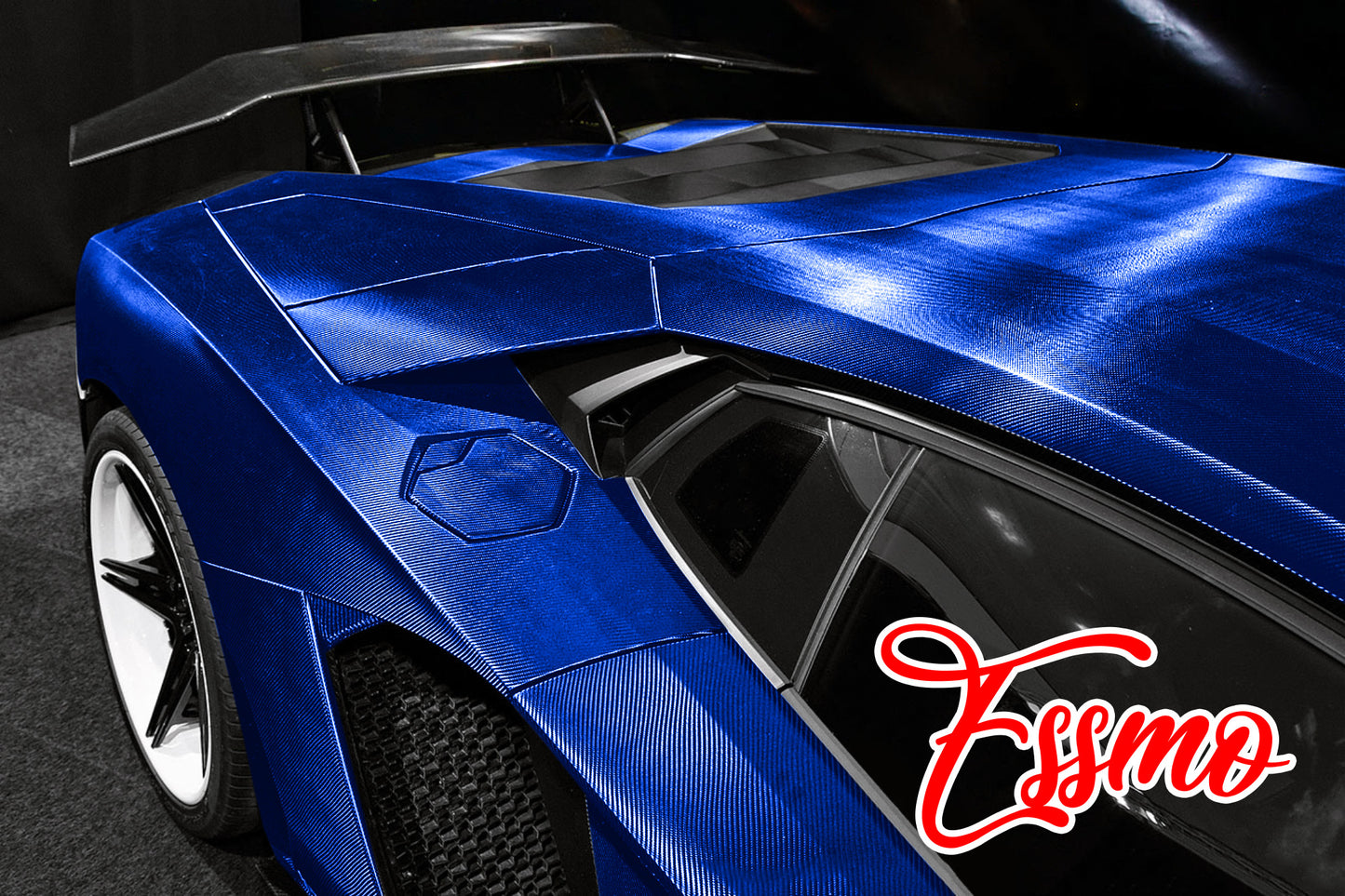 PET Chrome 7D Carbon Fiber Blue Vinyl Wrap