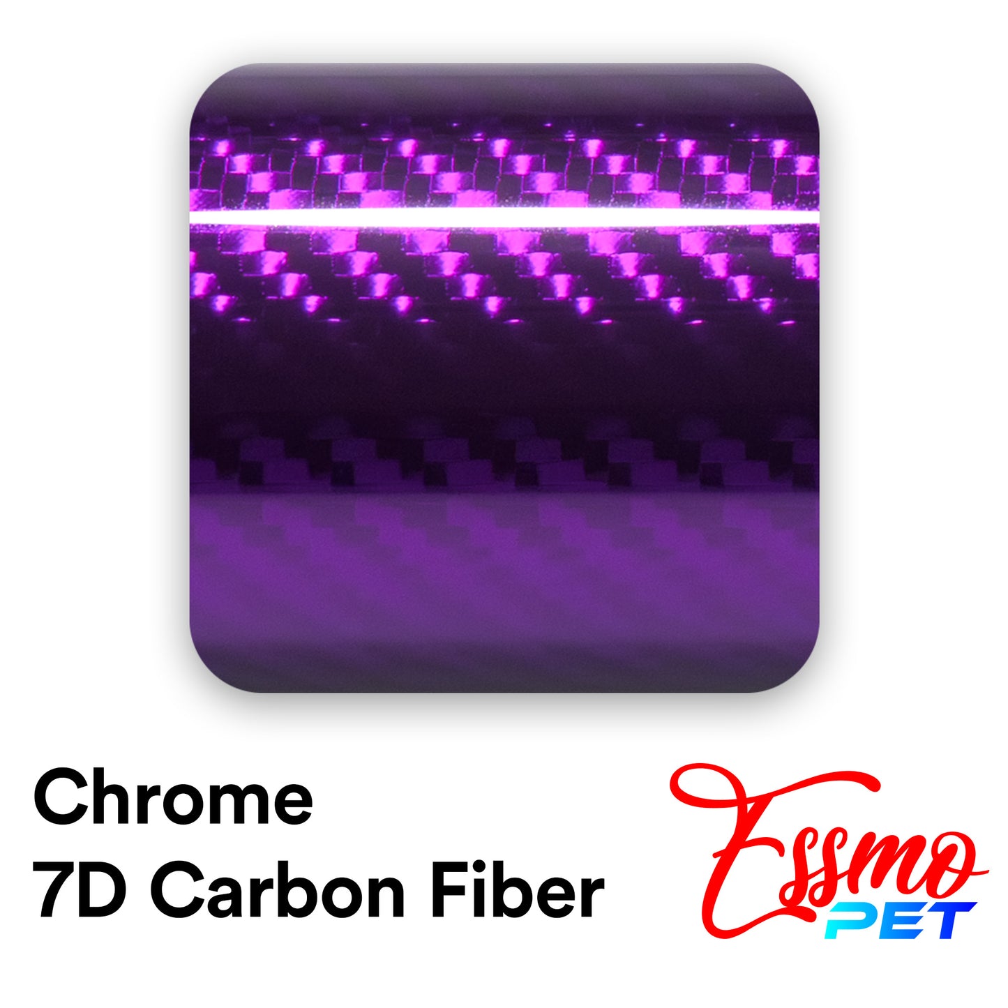 PET Chrome 7D Carbon Fiber Purple Vinyl Wrap