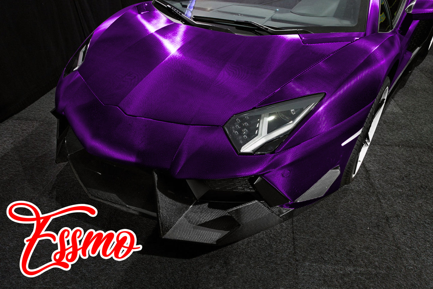 PET Chrome 7D Carbon Fiber Purple Vinyl Wrap
