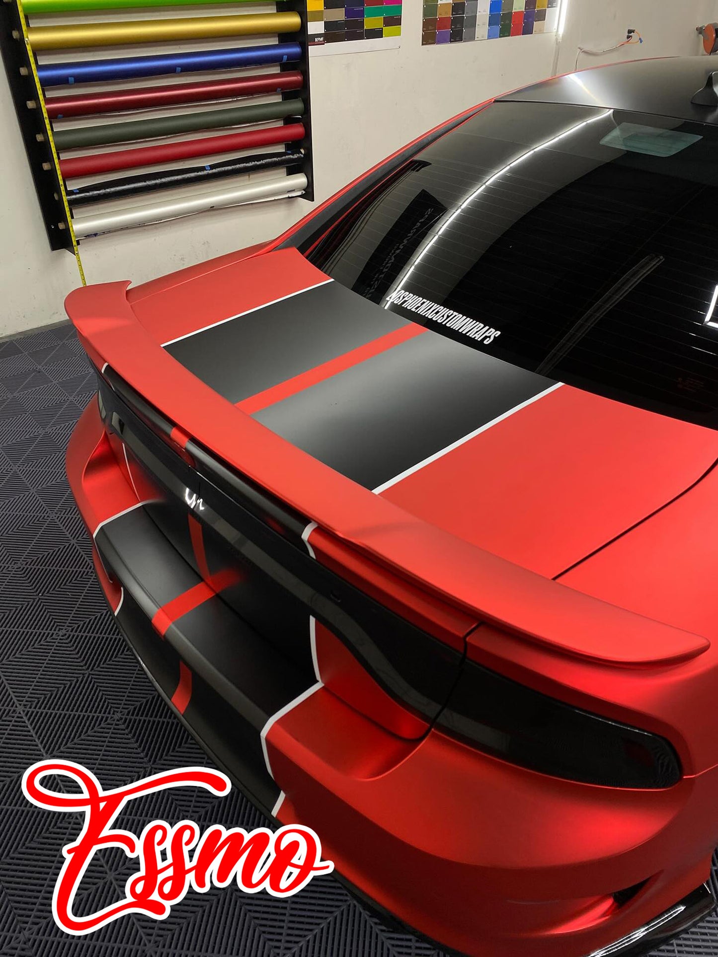 PET Romance Chrome Flame Red Vinyl Wrap