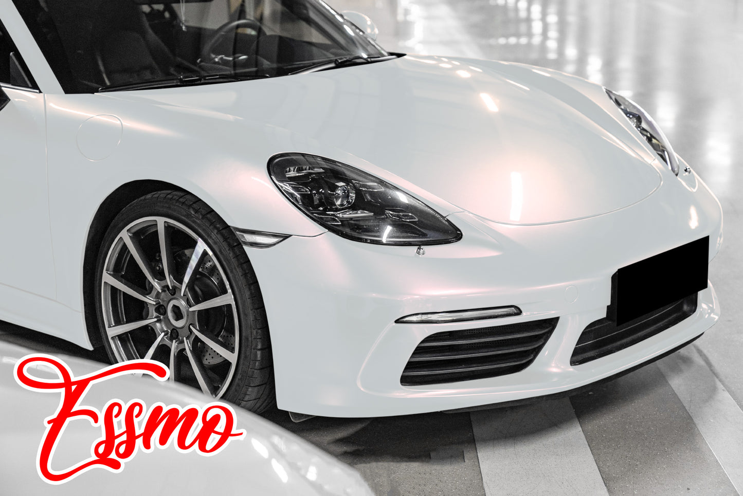 PET Pearl White Gloss White Red Vinyl Wrap
