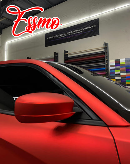 PET Romance Chrome Flame Red Vinyl Wrap