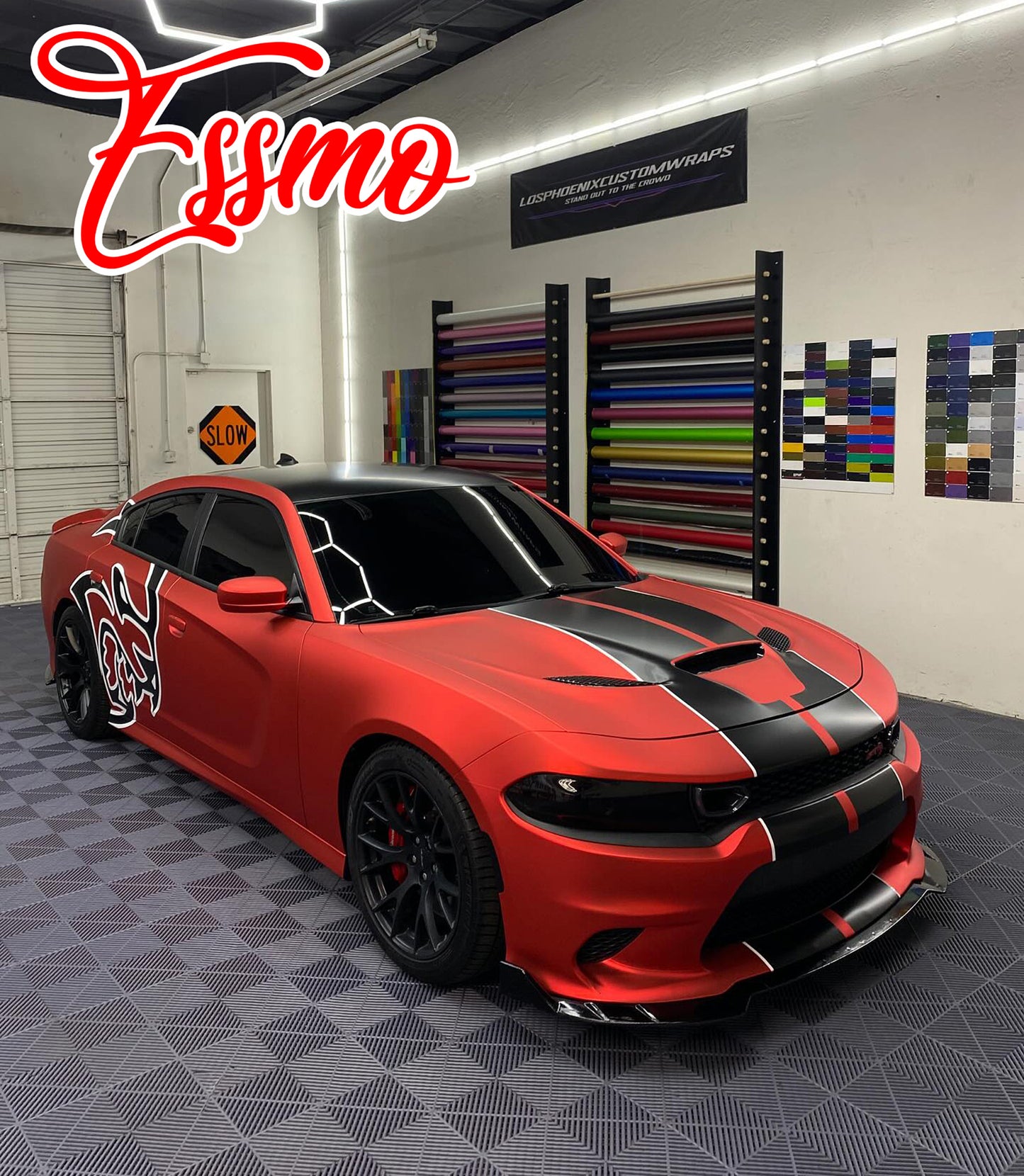 PET Romance Chrome Flame Red Vinyl Wrap