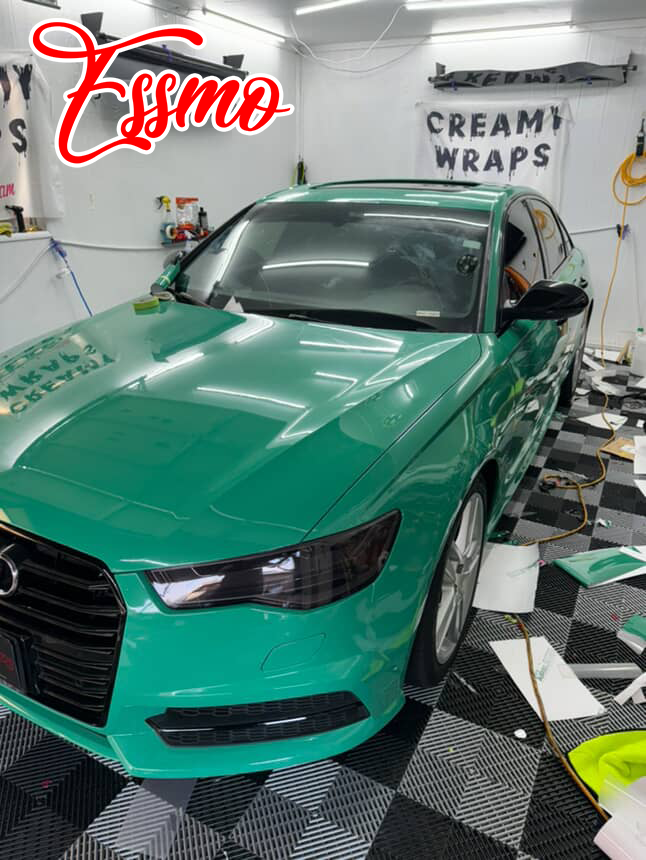 PET Super Gloss Retro Green Vinyl Wrap