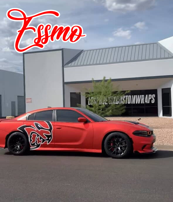 PET Romance Chrome Flame Red Vinyl Wrap