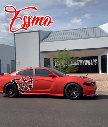 PET Romance Chrome Flame Red Vinyl Wrap