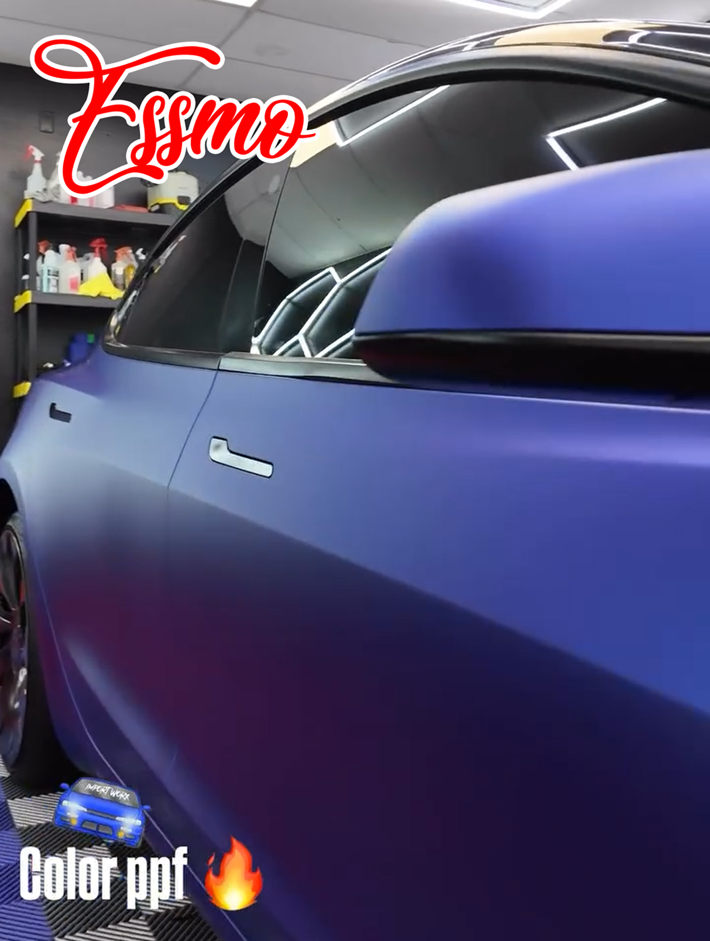Matte Metallic Cobalt Blue Dry Apply PPF TPU Paint Protection Film