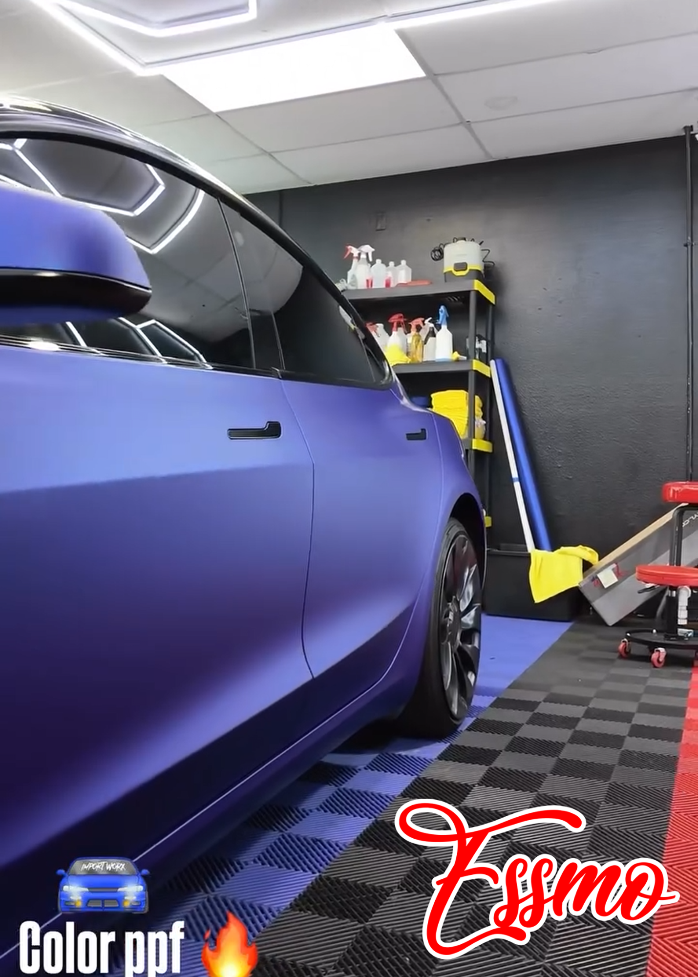 Matte Metallic Cobalt Blue Dry Apply PPF TPU Paint Protection Film
