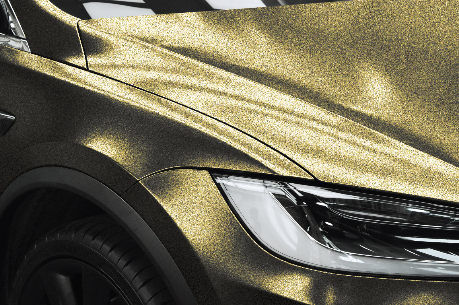 Galaxy Dust Matte Black Gold Vinyl Wrap