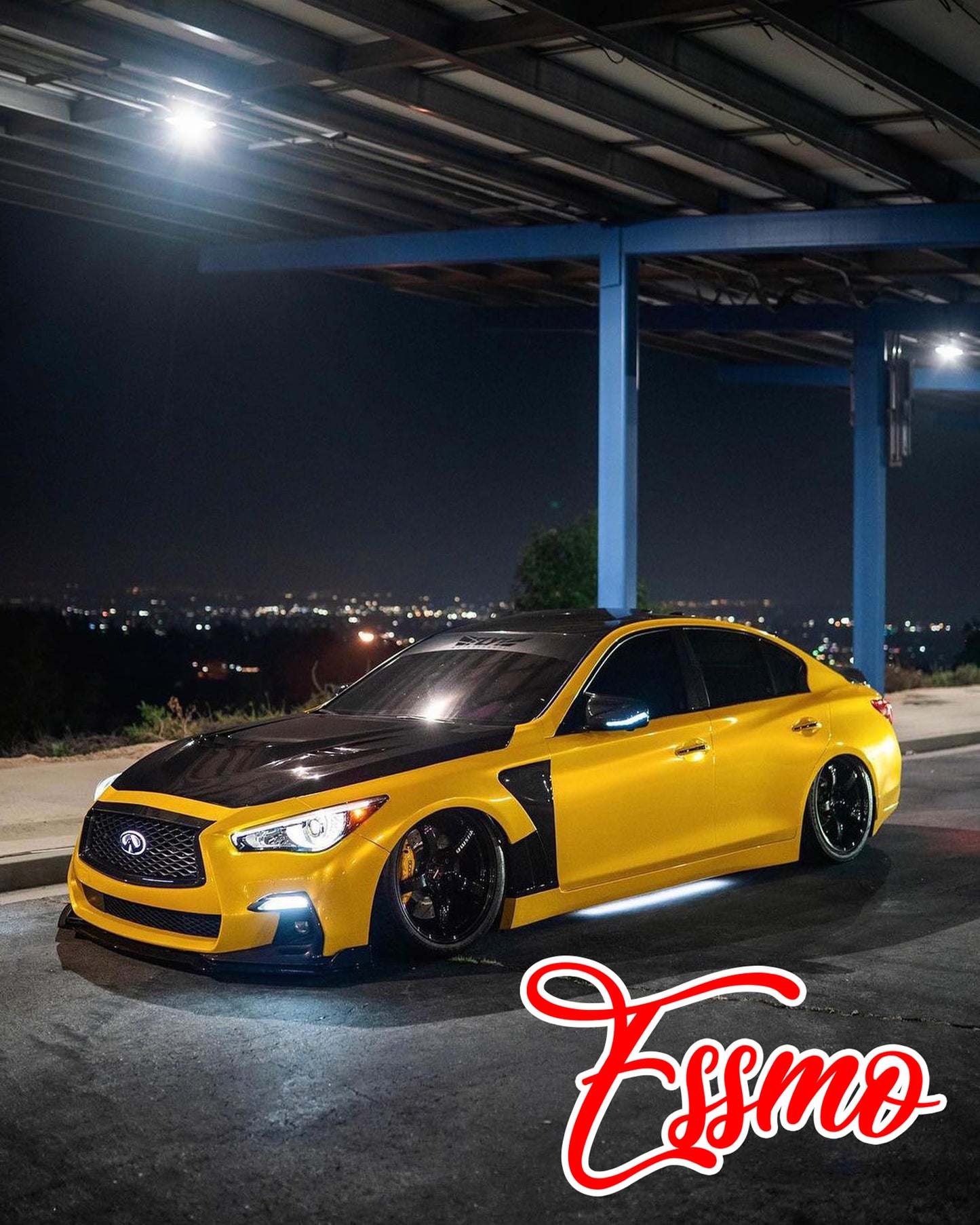 PET Super Gloss Metallic Cyber Yellow Vinyl Wrap