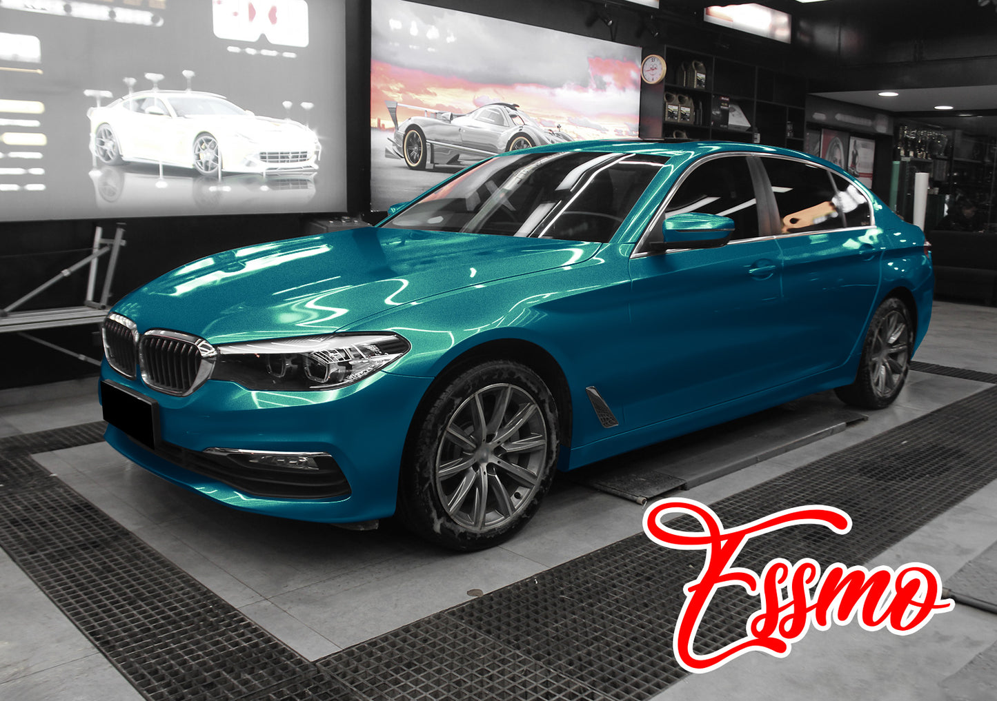 PET Super Gloss Metallic Peacock Green Vinyl Wrap