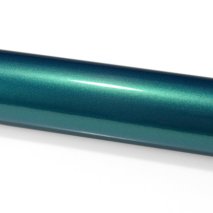 PET Super Gloss Metallic Peacock Green Vinyl Wrap
