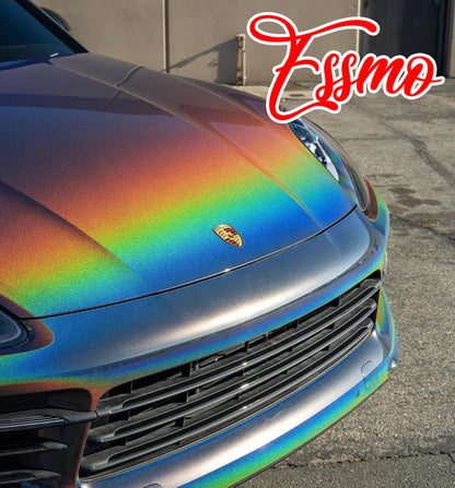 PET Laser Flip Gloss Rainbow Gray Vinyl Wrap
