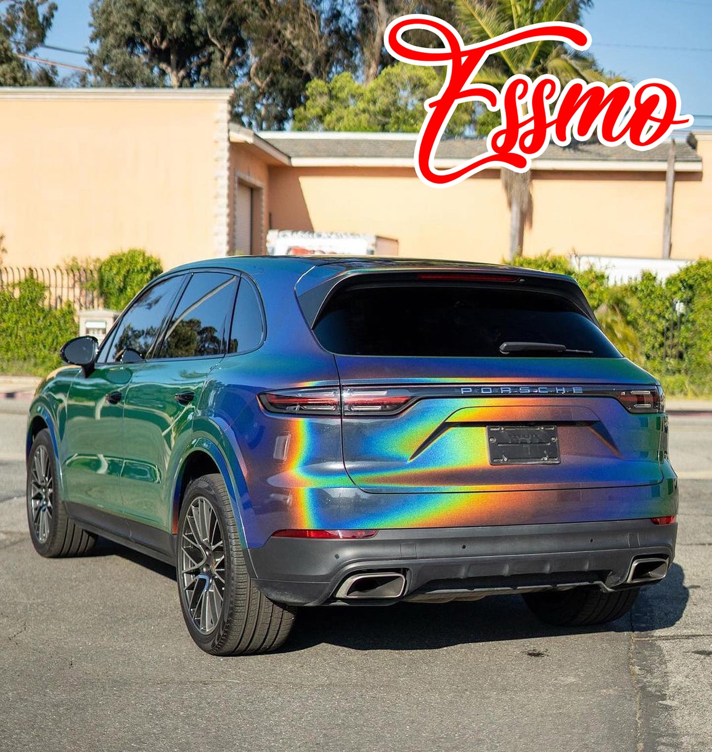 PET Laser Flip Gloss Rainbow Gray Vinyl Wrap
