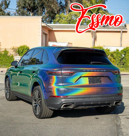 PET Laser Flip Gloss Rainbow Gray Vinyl Wrap