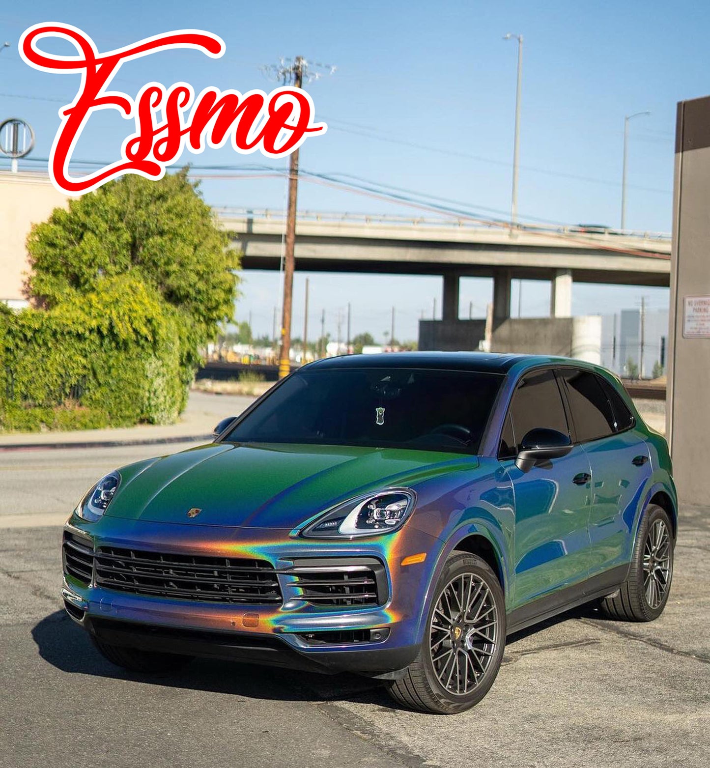 PET Laser Flip Gloss Rainbow Gray Vinyl Wrap