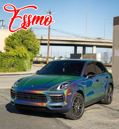 PET Laser Flip Gloss Rainbow Gray Vinyl Wrap