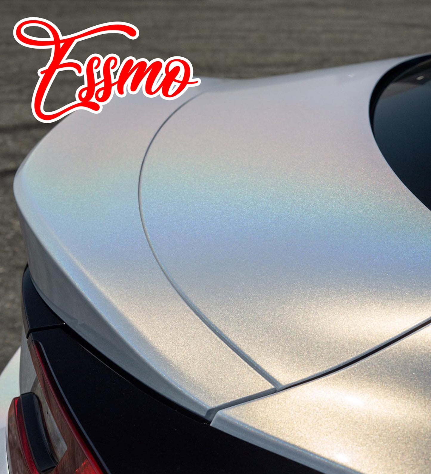 PET Laser Flip Gloss White Vinyl Wrap