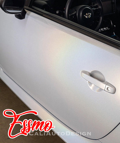 PET Laser Flip Gloss White Vinyl Wrap