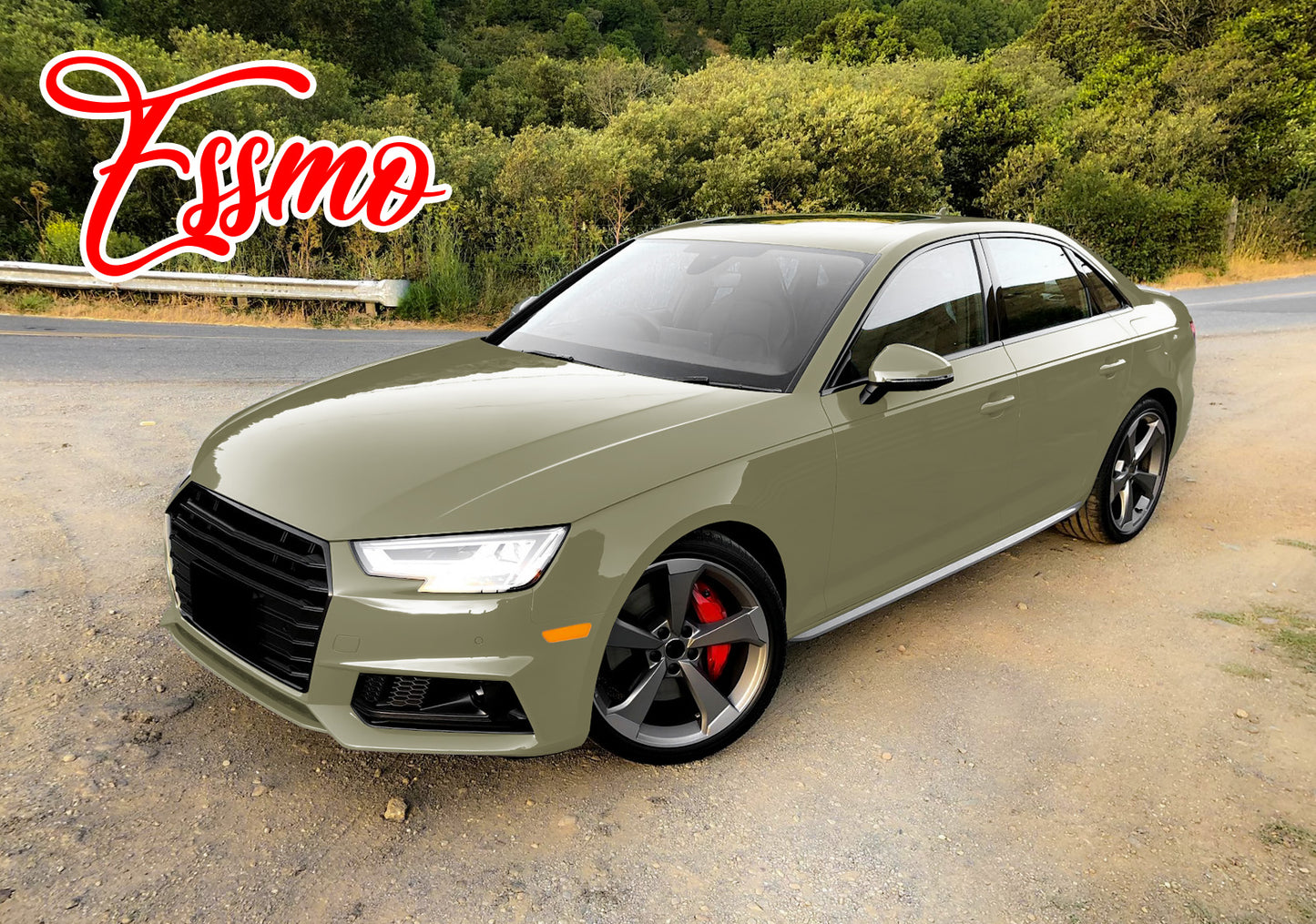 PET Super Gloss Dark Khaki Green Vinyl Wrap