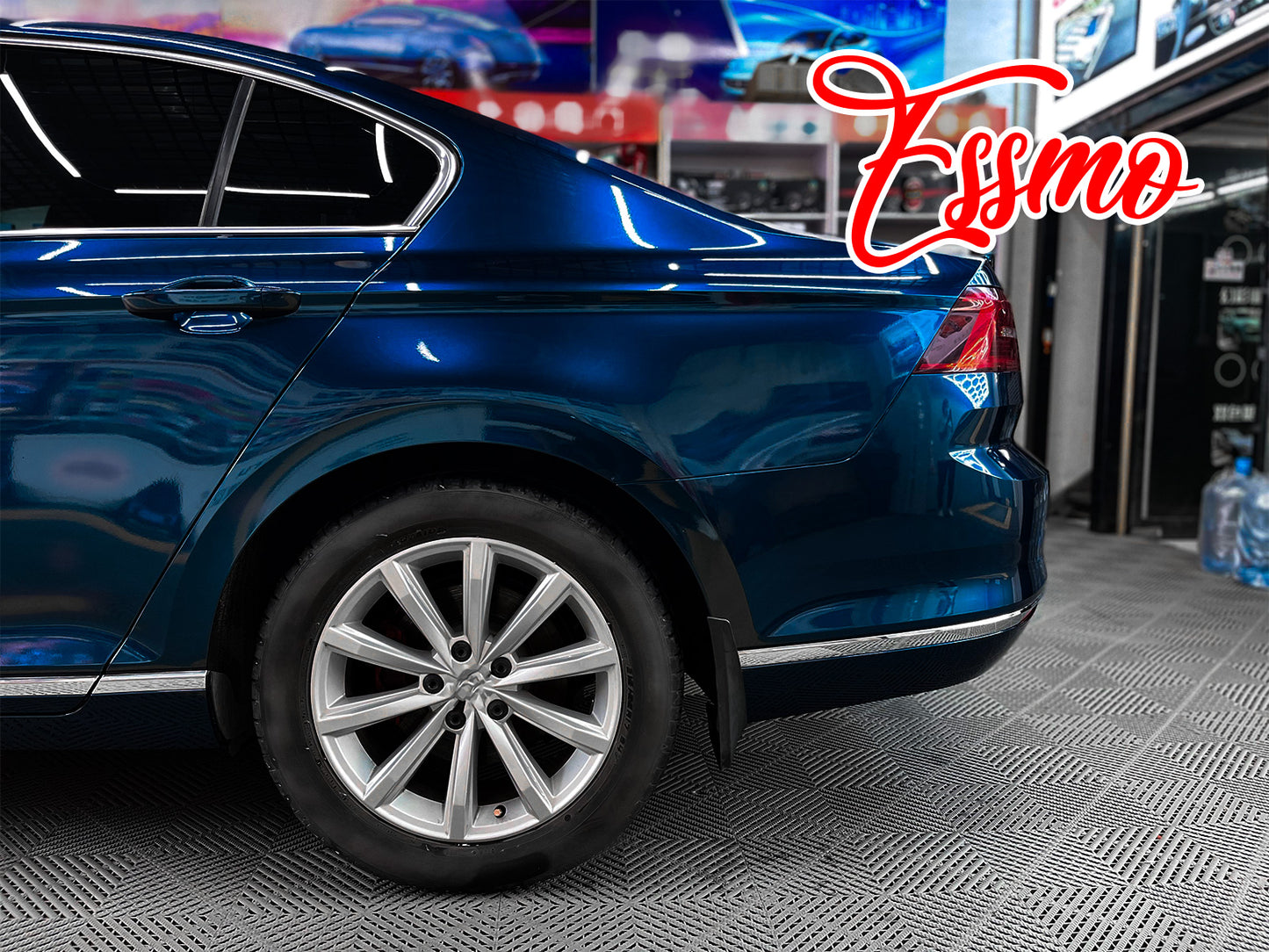 PET Super Gloss Metallic Shadow Blue Vinyl Wrap