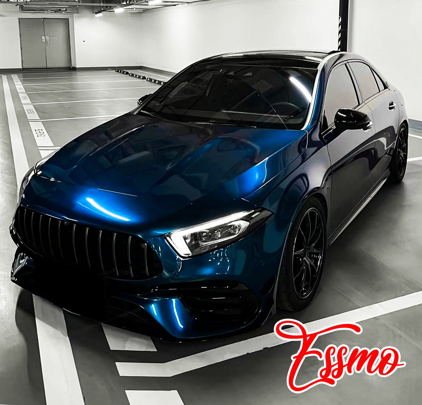 PET Super Gloss Metallic Shadow Blue Vinyl Wrap