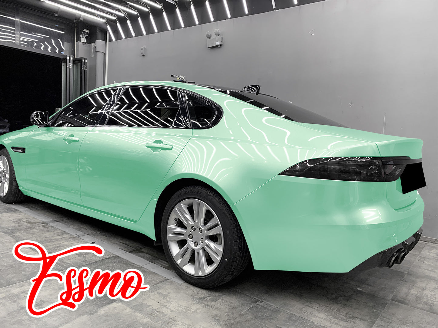 PET Super Gloss Pearlescent Emerald White Vinyl Wrap