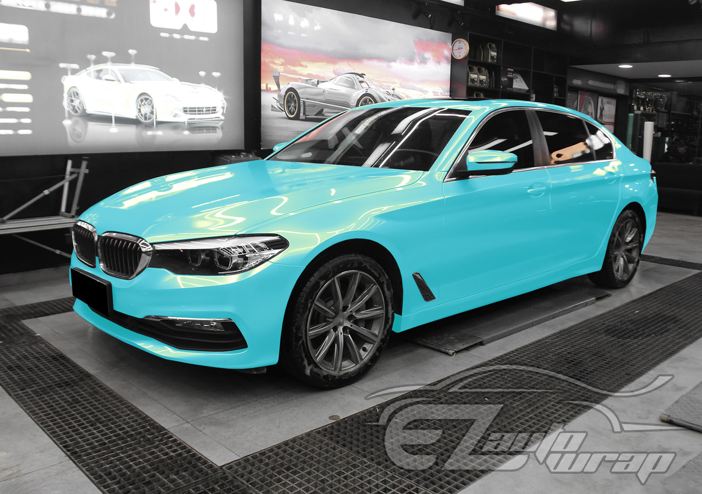 Coral Gloss Blue Gold Vinyl Wrap