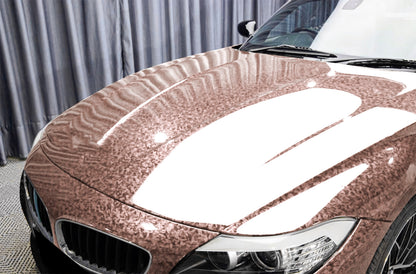 24K Chopped Forged Carbon Fiber Gloss Rose Gold Vinyl Wrap