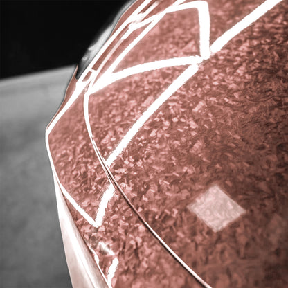 24K Chopped Forged Carbon Fiber Gloss Rose Gold Vinyl Wrap