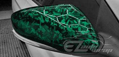 24K Chopped Forged Carbon Fiber Gloss Midnight Green Vinyl Wrap