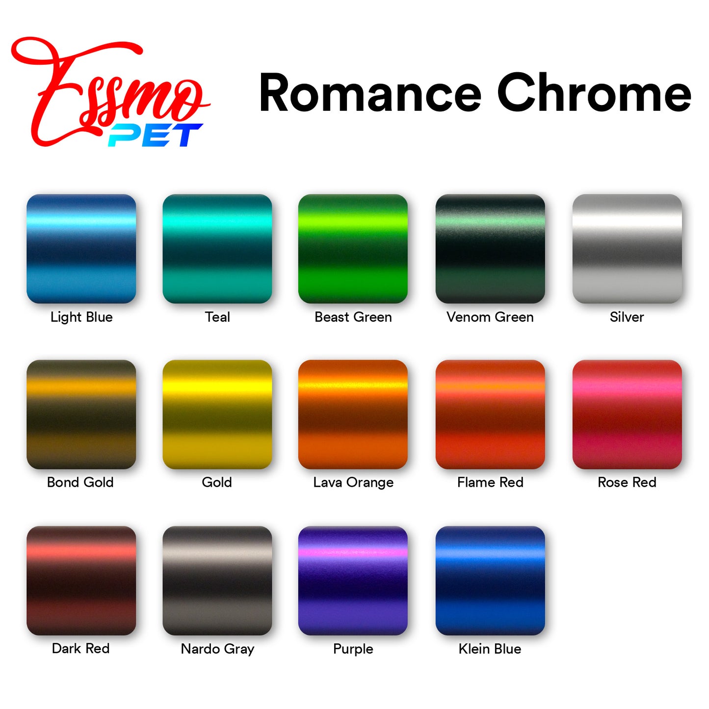 PET Romance Chrome Light Blue Vinyl Wrap