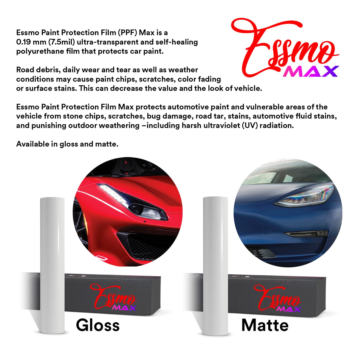 PPF Paint Protection Film MAX Gloss Clear TPU 60"(inches) Wide Invisible Scratches Shield Wrap DIY