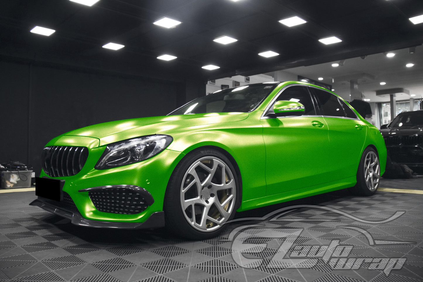 Heavy Metal Diamond Satin Emerald Green Vinyl Wrap