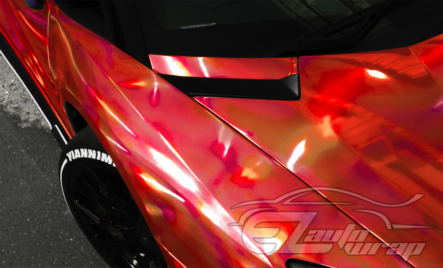 Holographic Red Vinyl Wrap