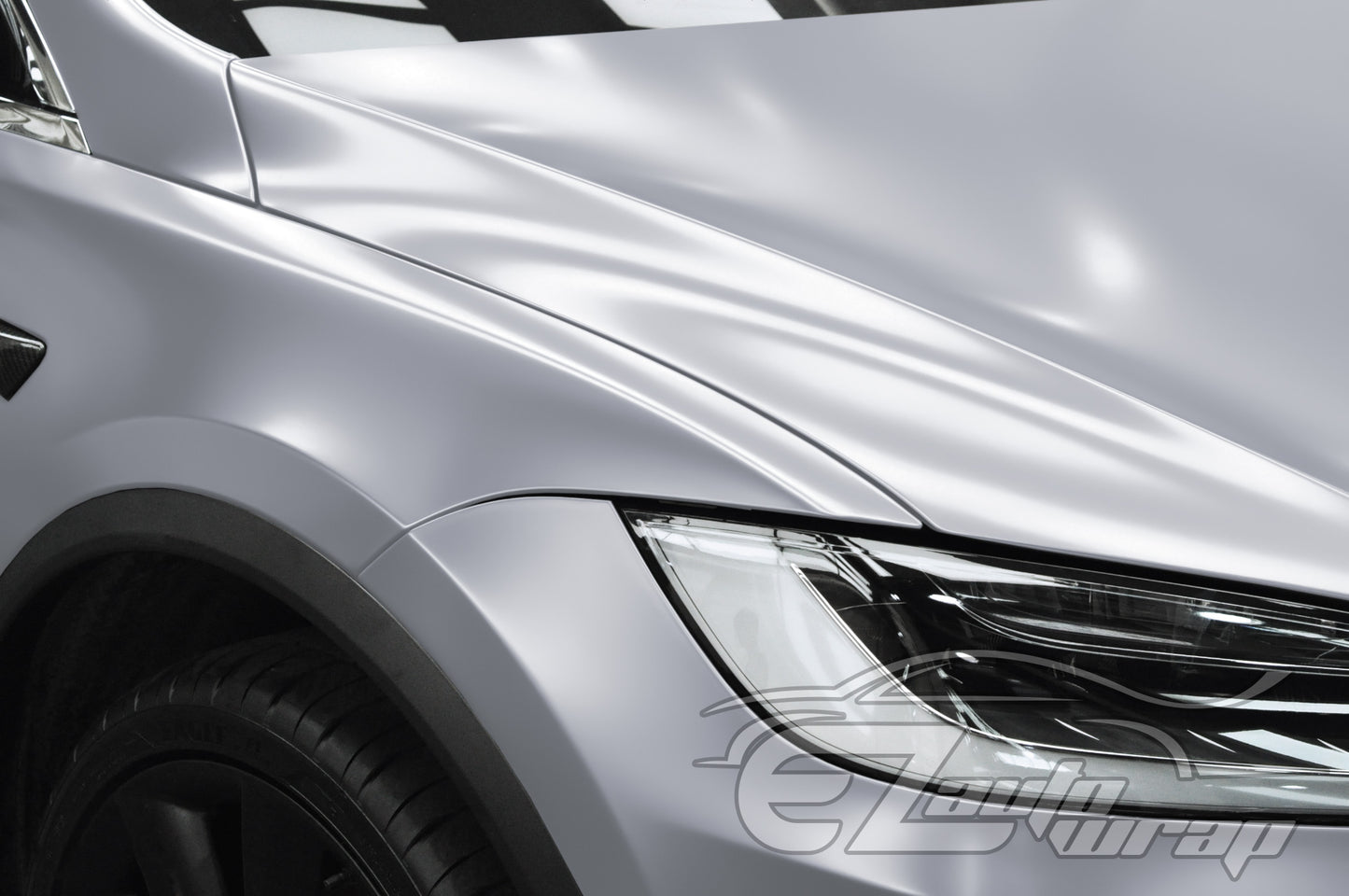 Matte Metallic Satin Pearl Silver Vinyl Wrap
