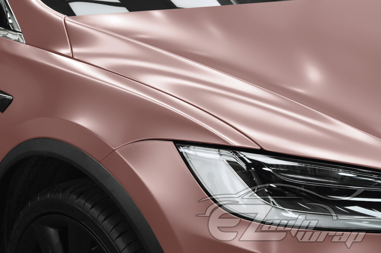 Matte Metallic Satin Pearl Rose Gold Vinyl Wrap