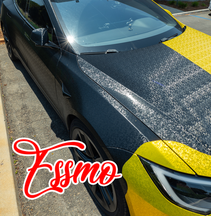 PET Damascus Forged Satin Black Vinyl Wrap