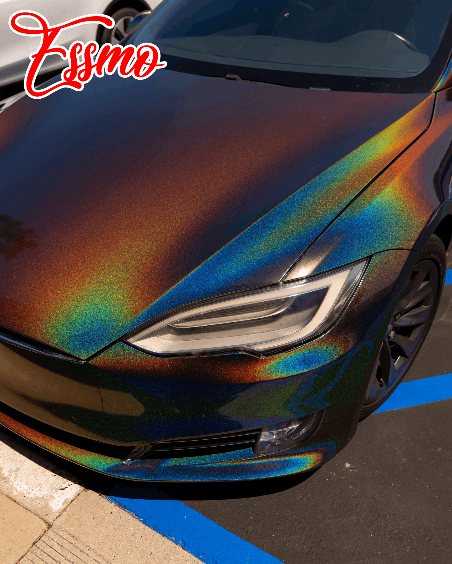 PET Laser Flip Gloss Rainbow Gray Vinyl Wrap