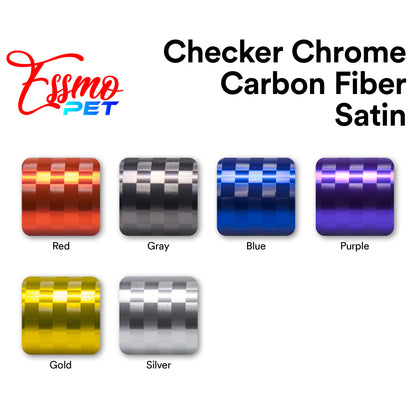 PET Chrome Checker Carbon Fiber Satin Gold Vinyl Wrap