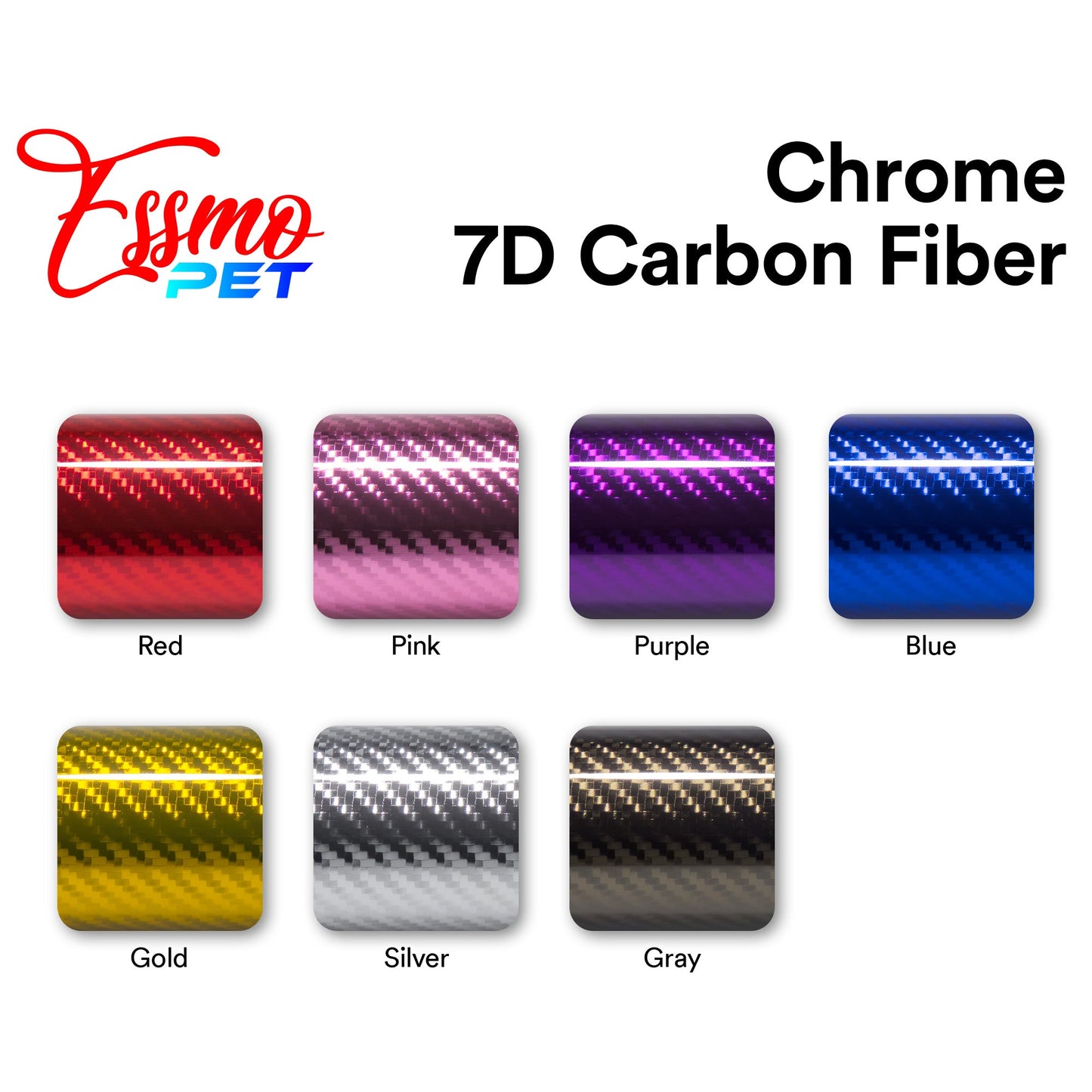 PET Chrome 7D Carbon Fiber Gray Vinyl Wrap