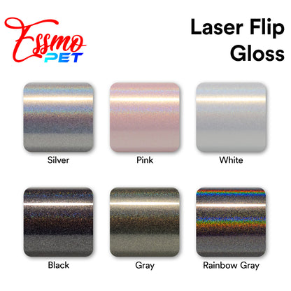 PET Laser Flip Gloss Silver Vinyl Wrap