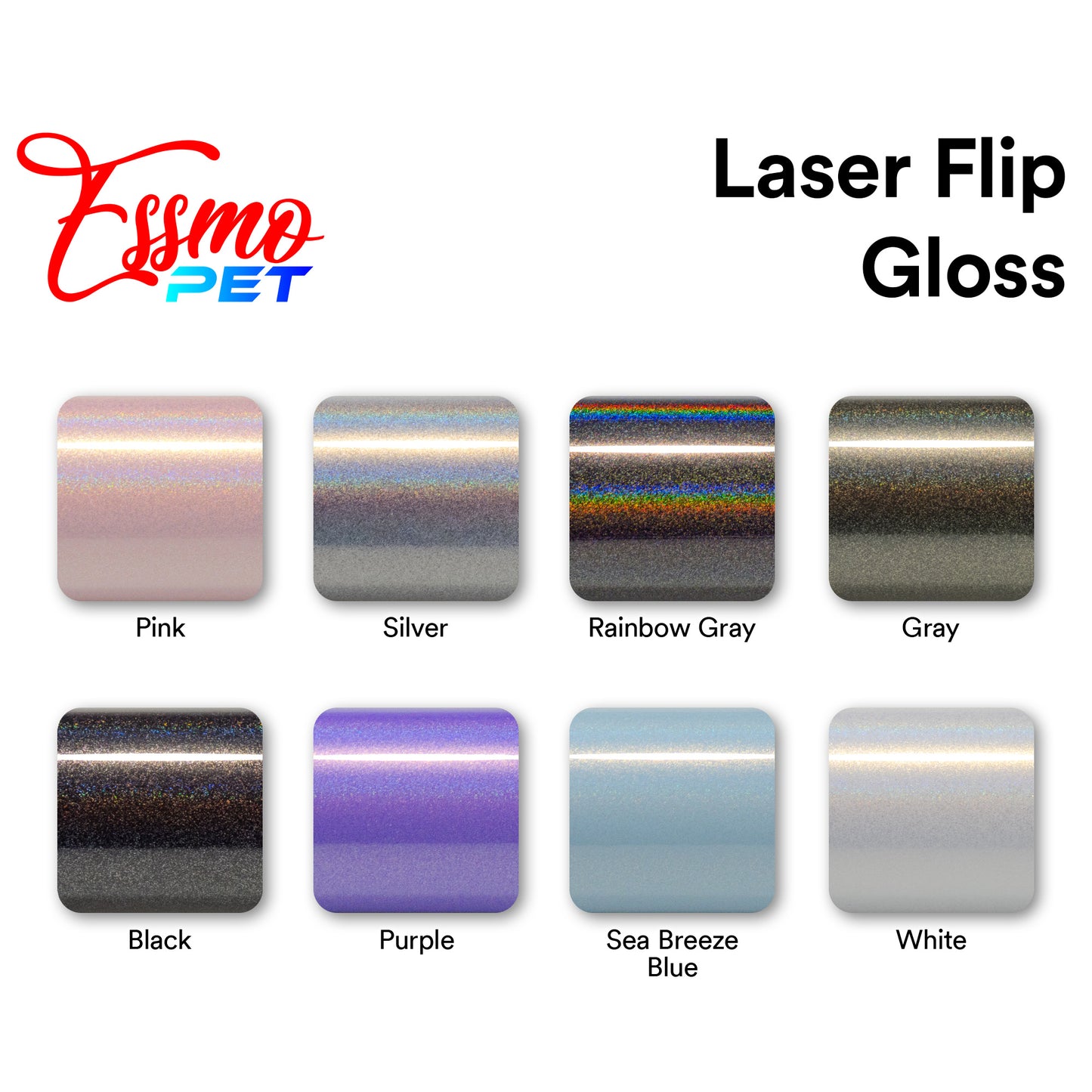 PET Laser Flip Gloss Breeze Blue Vinyl Wrap