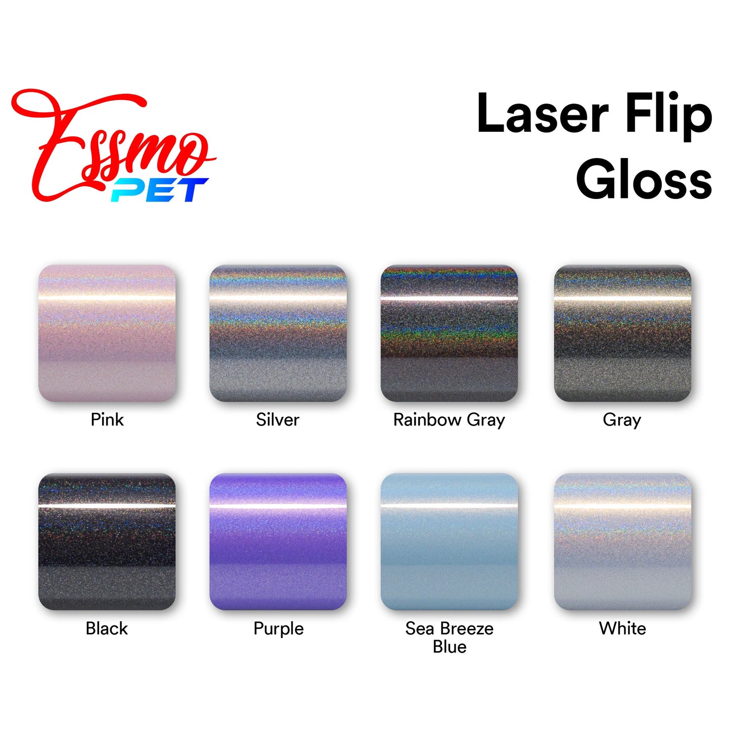 PET Laser Flip Gloss Silver Vinyl Wrap