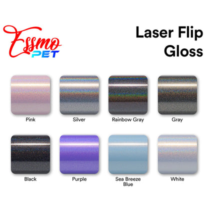 PET Laser Flip Gloss Silver Vinyl Wrap