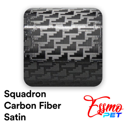 PET Squadron Carbon Fiber Satin Black Vinyl Wrap