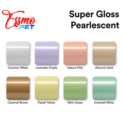 PET Super Gloss Pearlescent Emerald White Vinyl Wrap