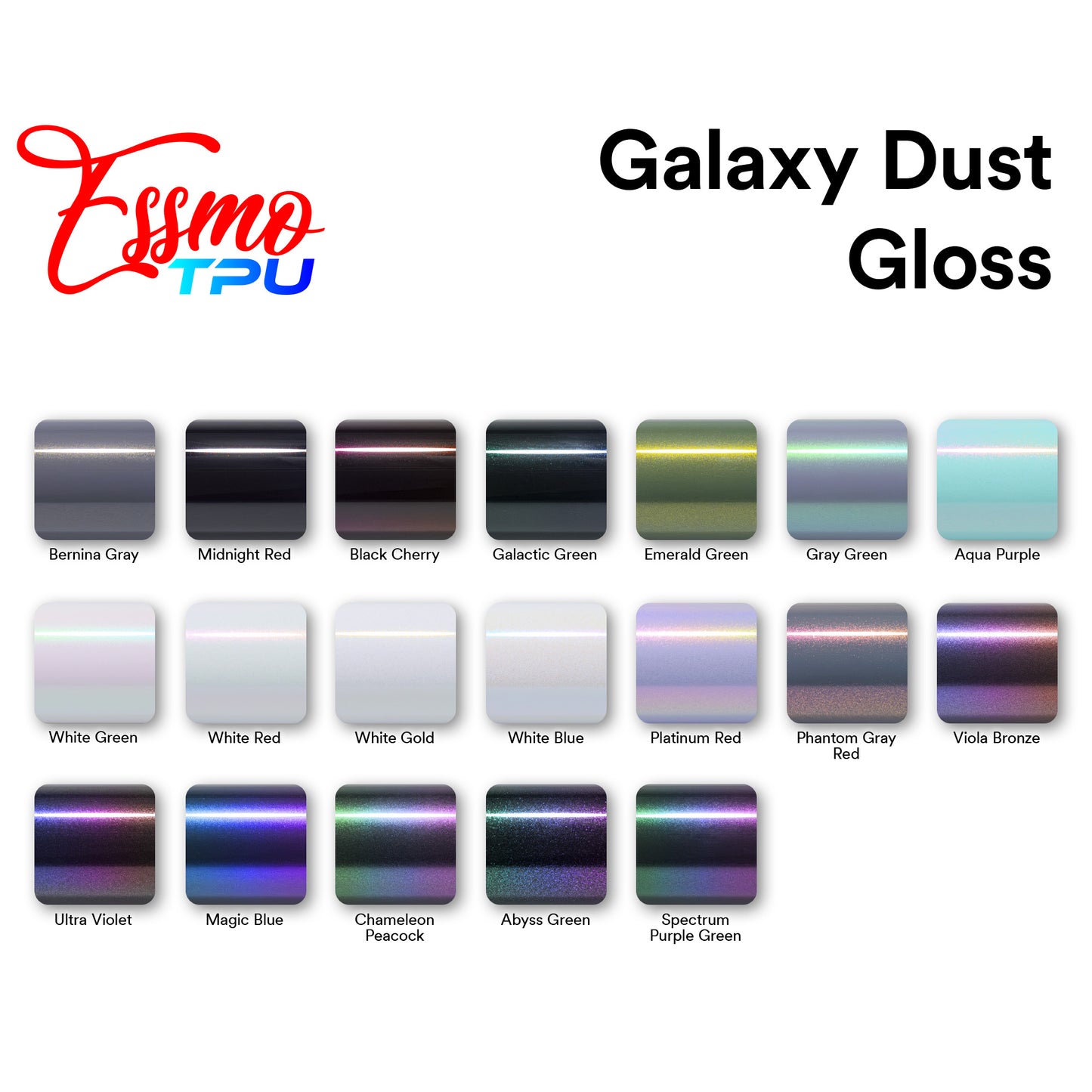 Galaxy Dust Gloss Aurora White PPF TPU Paint Protection Film Full Roll Special Order